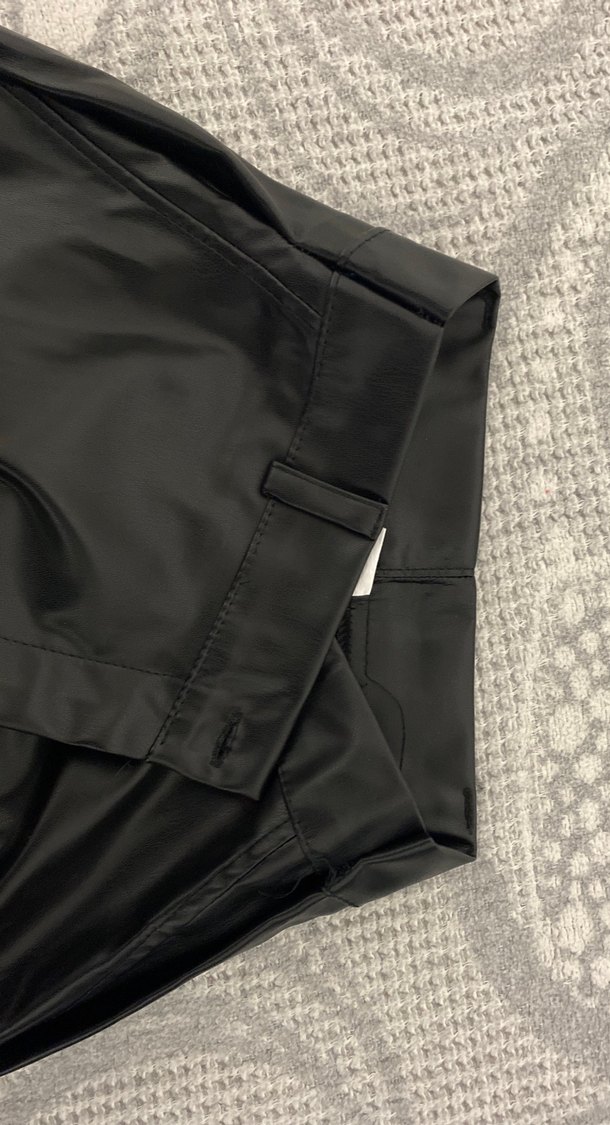 Kadın Siyah  deri Pantolon - Görsel 2
