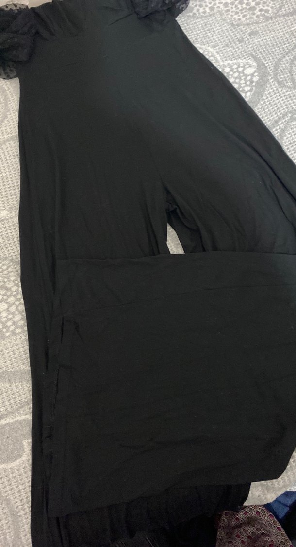 Siyah tüllü tulum - Görsel 3