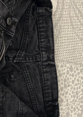 Siyah Kemerli Geniş Kesim Kadın Kot Pantolon - Görsel 4