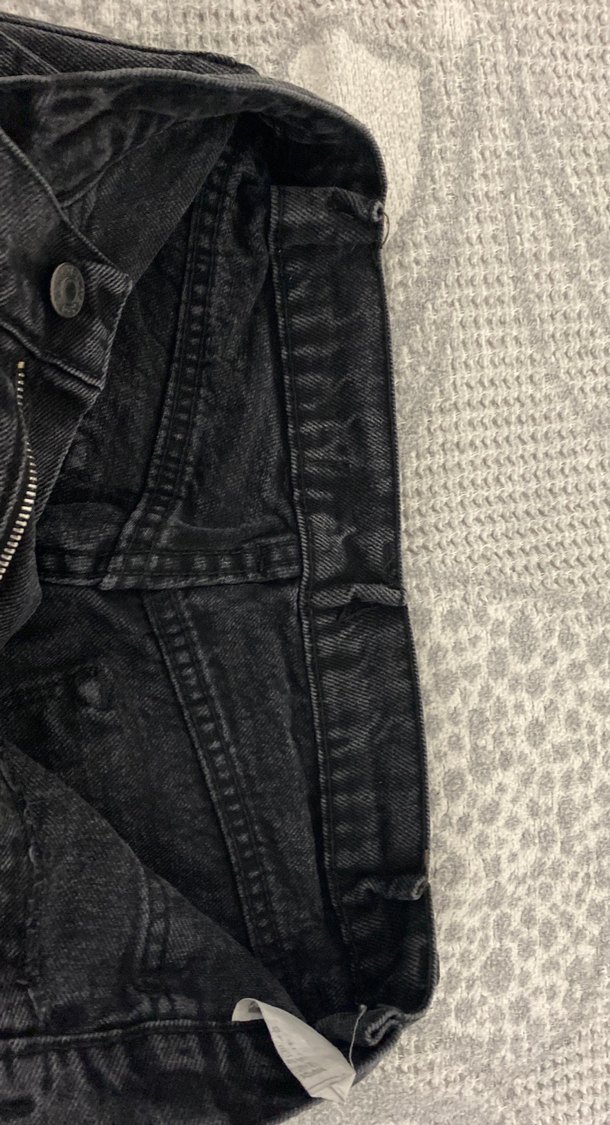 Siyah Kemerli Geniş Kesim Kadın Kot Pantolon - Görsel 4