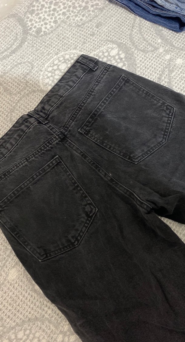 Siyah Salaş Kadın Midi Denim Pantolon - Görsel 3