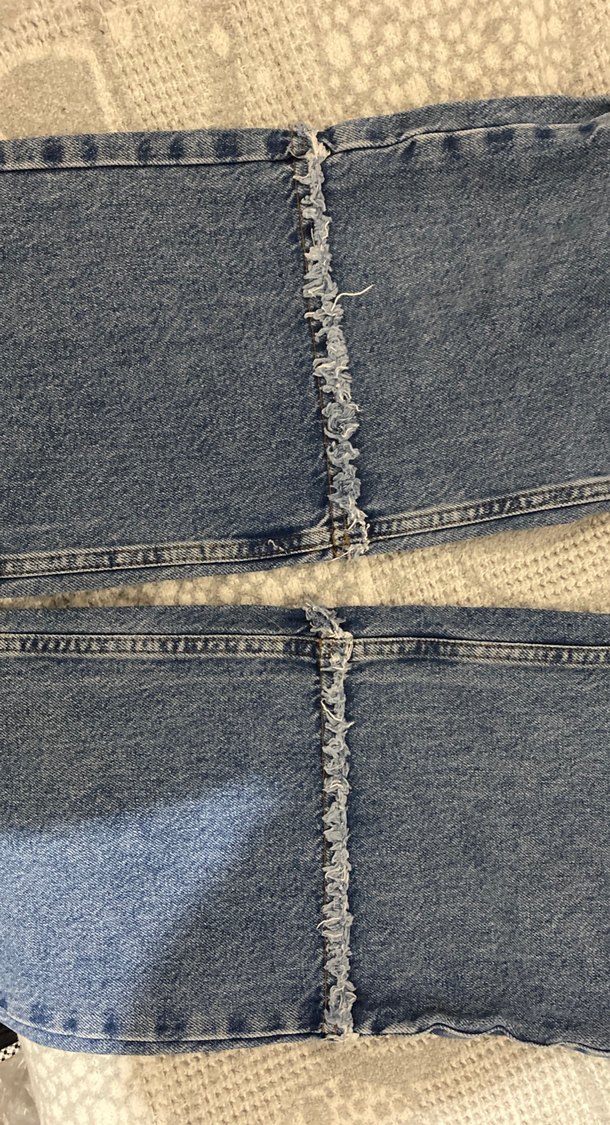 Düğmeli Gri Mavi Kadın Bol Kesim Midi Kot - Görsel 2