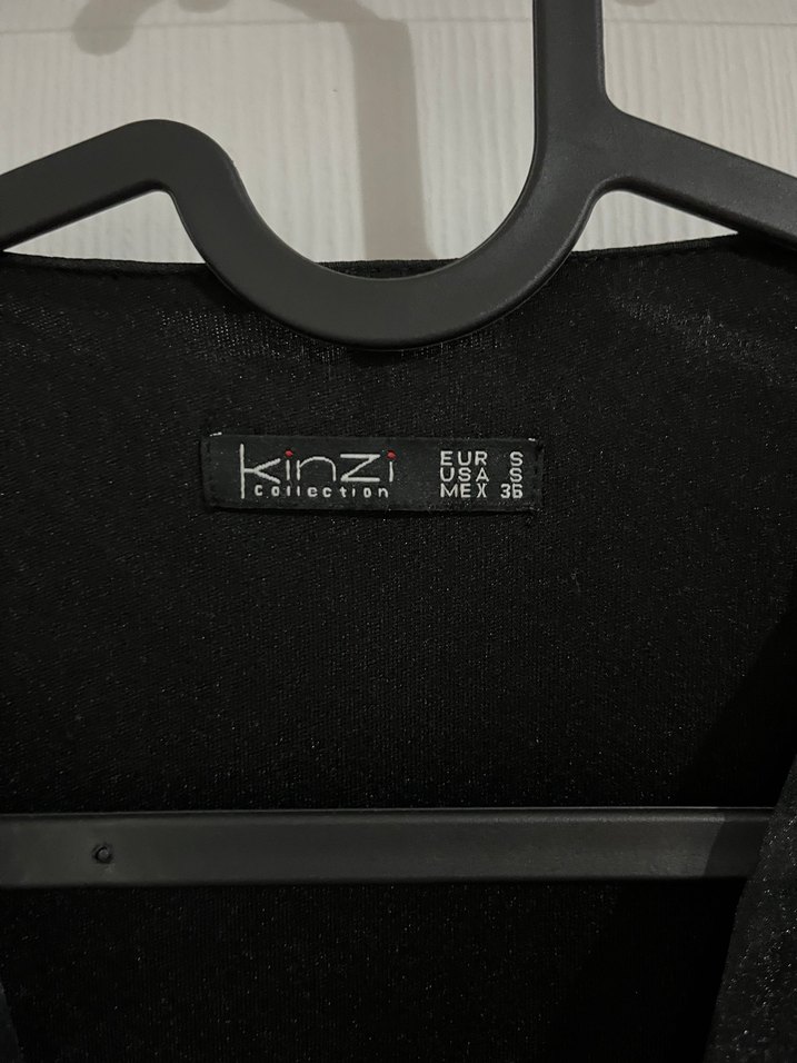 Siyah V Yakalı Transparan Mini Elbise - Görsel 4