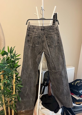 Zara Gri Midi Bol Kesim Kadın Kot Pantolon