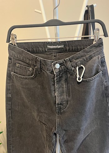 s Beden Gri Loose Fit Midi Kot Pantolon