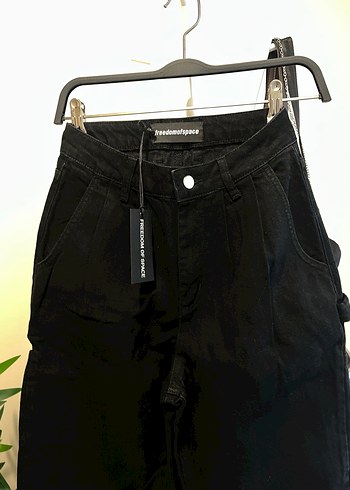 Fred Perry Siyah Bol Kesim Kadın Denim Pantolon