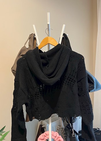 Zara Zara Siyah Yüksek Yakalı Örgü Kadın Kazak