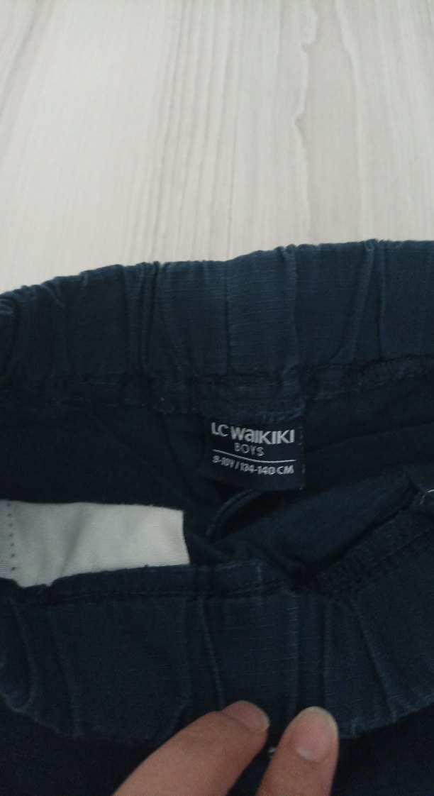 Erkek çocuk lacivert Loose Fit Kot Şort - Görsel 3