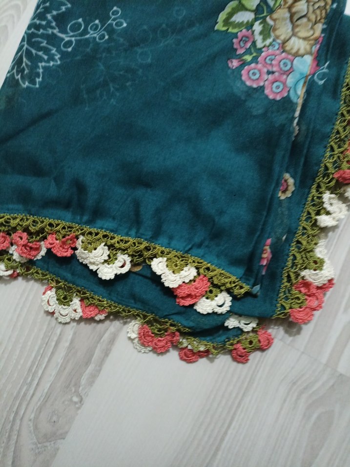 Dantel Detaylı Çok Renkli Bohem Kadın Fuları - Görsel 2