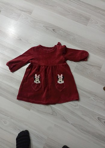 Bordo Kız Çocuk Uzun Kollu Nakışlı Elbise - Görsel 2