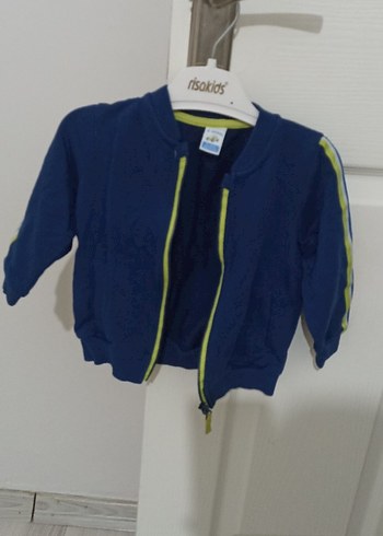 Erkek Çocuk Mavi Fermuarlı Sweatshirt - Görsel 2