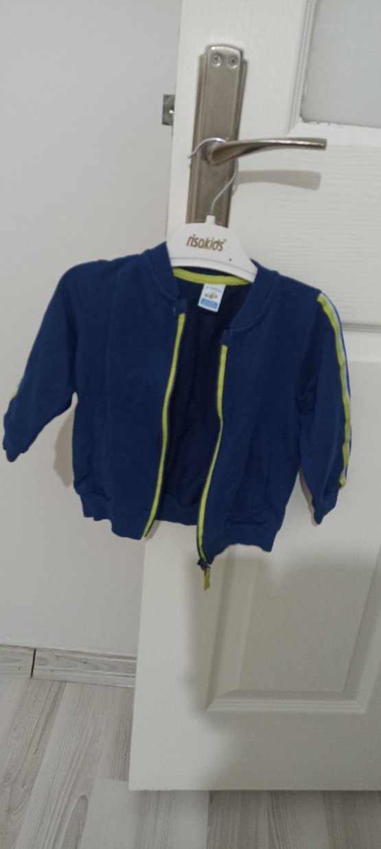 Erkek Çocuk Mavi Fermuarlı Sweatshirt - Görsel 2