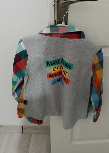 Erkek Çocuk Çok Renkli Kareli Uzun Kollu Gömlek - Görsel 2