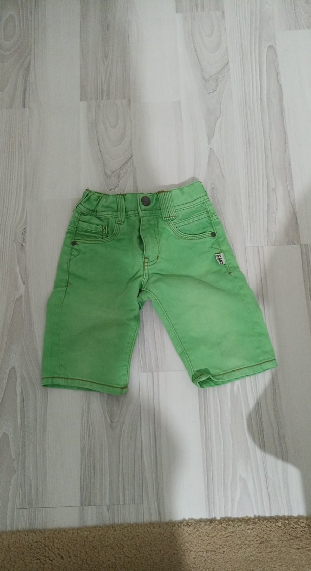 Düğmeli Yeşil Erkek Çocuk Denim Şort - Görsel 2