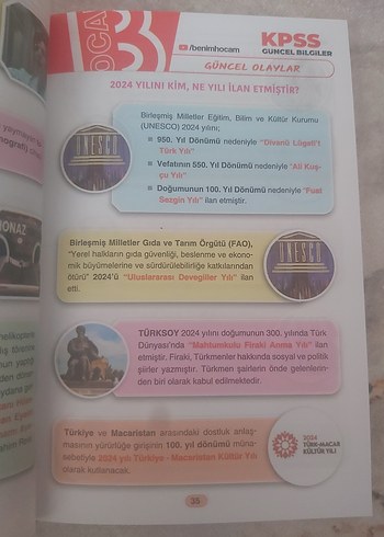 Beden KPSS 2024 Güncel ve Kültürel Bilgiler Kitabı