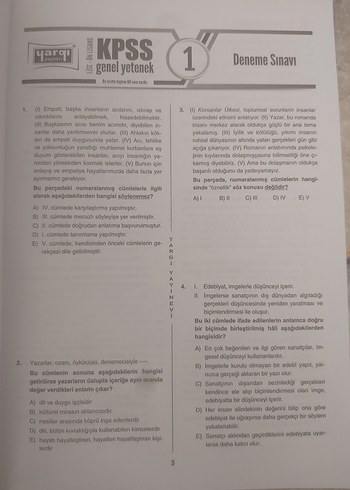  KPSS Ön Lisans 5 Deneme Sınavı Çözümüyle