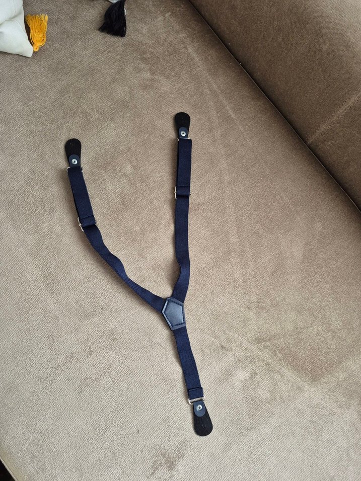 Koyu Mavi Kot Çocuk Askısı Tokalı - Görsel 2