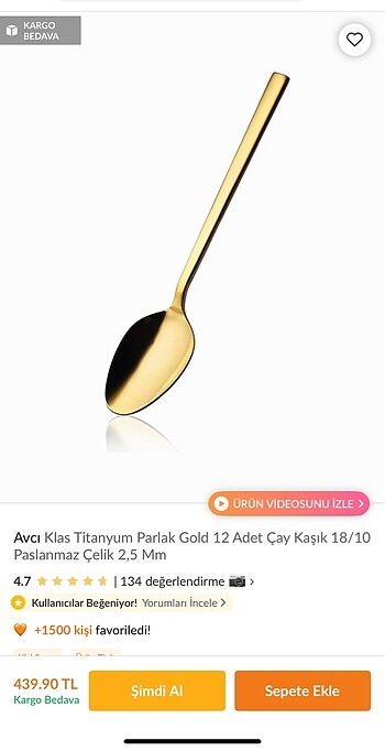 avcı gold çay kaşığı