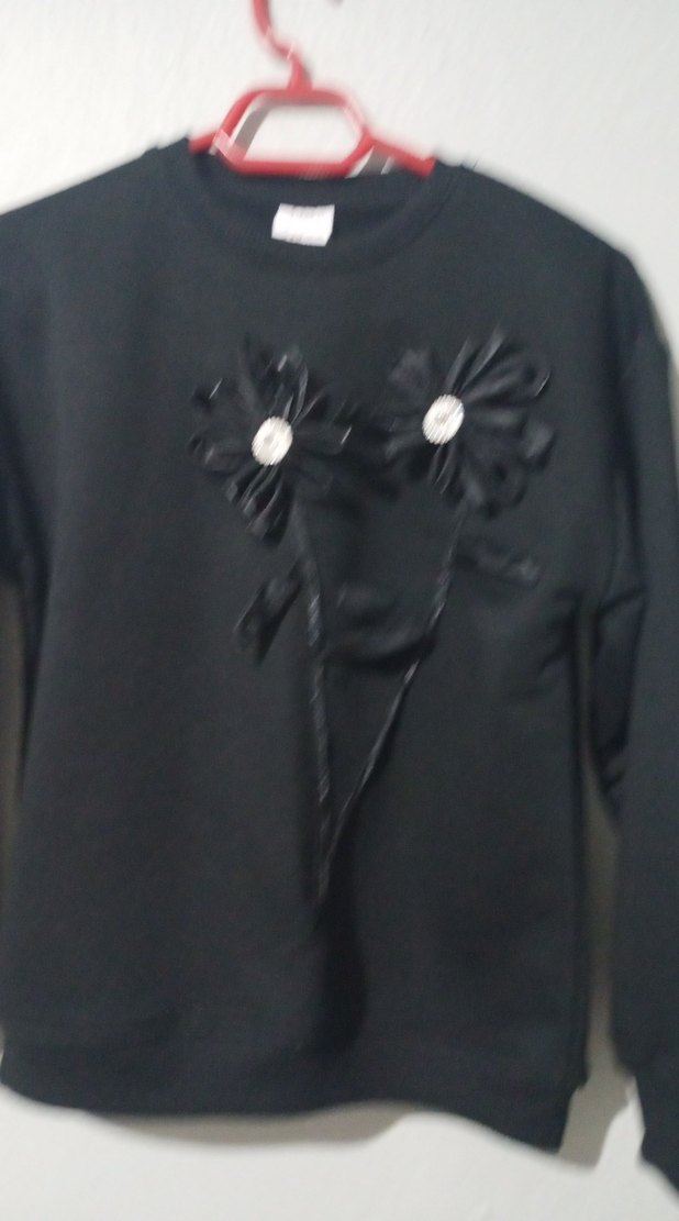 Siyah Kiz cocuk Sweatshirt - Görsel 5