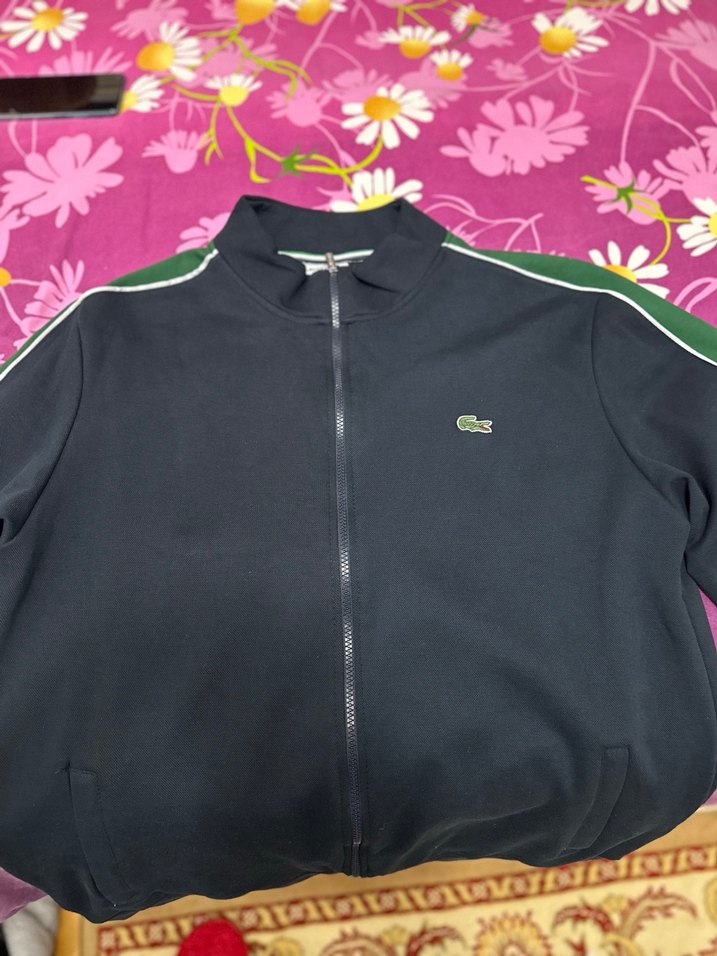 Lacoste Erkek Hırka Fermuarlı Yeşil Kol Detaylı - Görsel 2