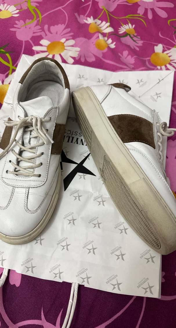 Beyaz Erkek Bağcıklar Minimalist Sokak Stili 43 numara  deri - Görsel 2