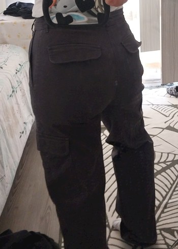 Kadın Kahverengi Bol Kesim Denim Pantolon - Görsel 2