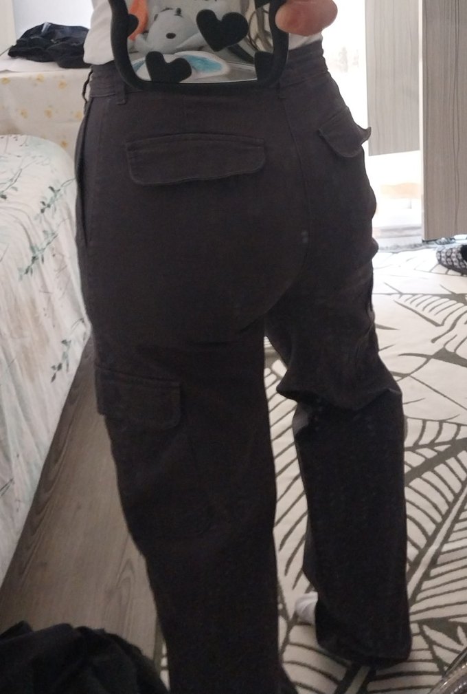 Kadın Kahverengi Bol Kesim Denim Pantolon - Görsel 2