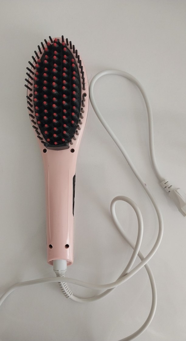 Pembe Pastel Saç Düzleştirici Fırça - Görsel 2