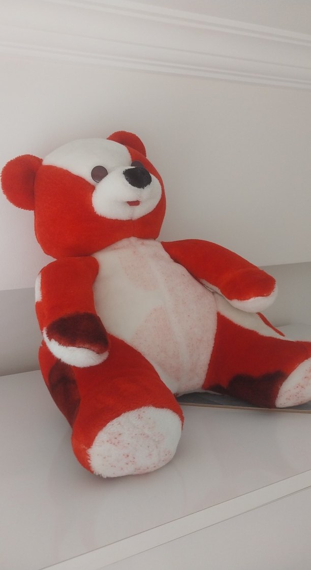 Kırmızı Renkli Peluş Ayıcık Oyuncak - Görsel 2