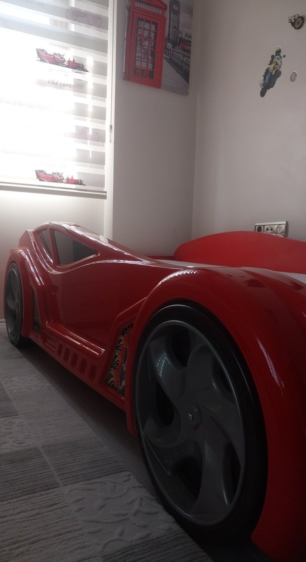 Kırmızı Araba Tasarımlı Çocuk Yatağı - Görsel 3