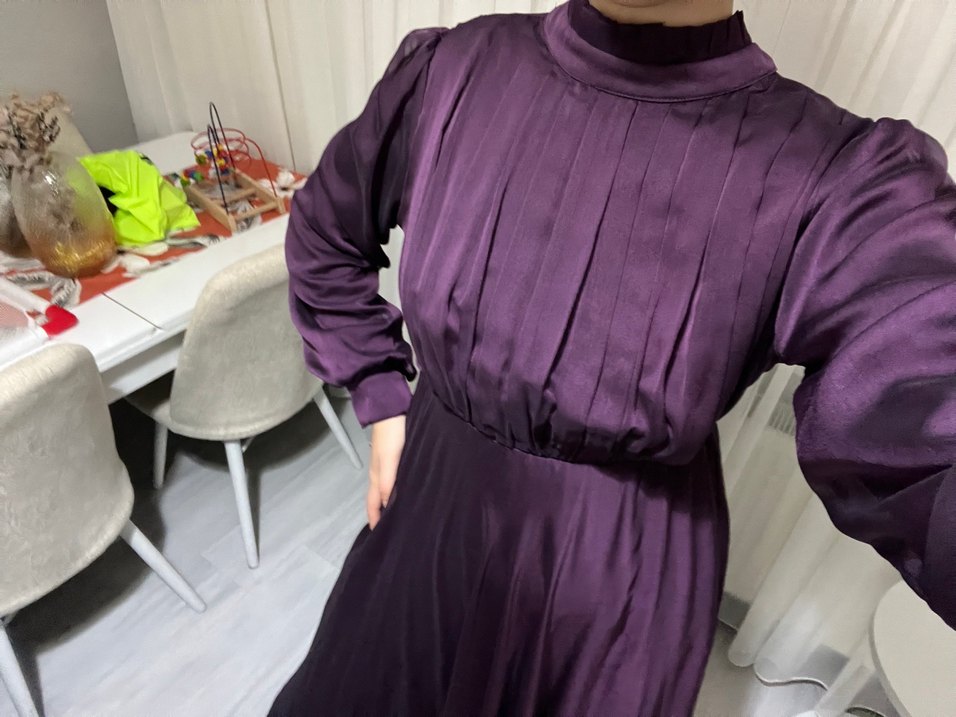 Mor tesettür elbise - Görsel 2