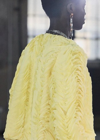 Sarı Mini Pilili Kadın Ceket - Görsel 2