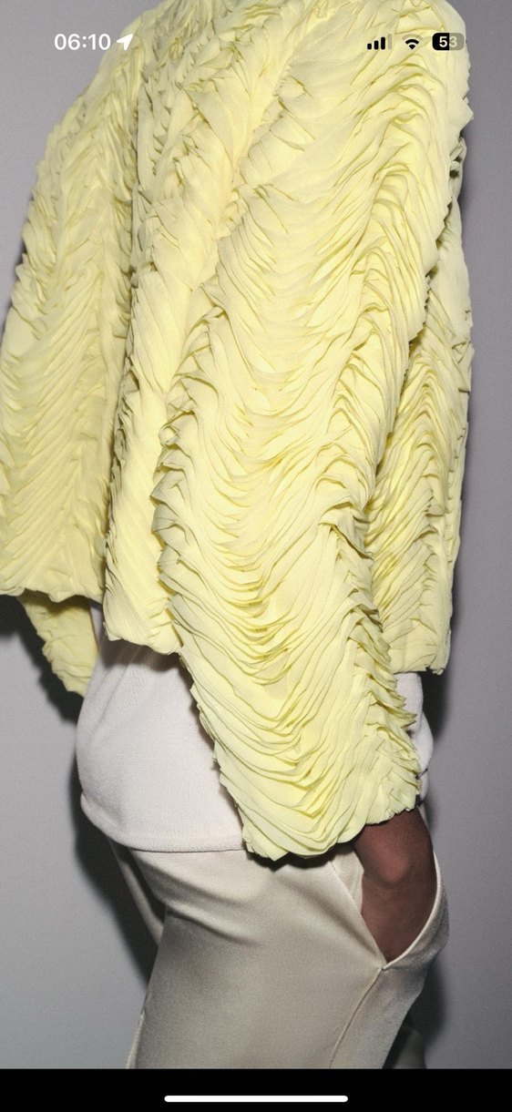 Sarı Mini Pilili Kadın Ceket - Görsel 5