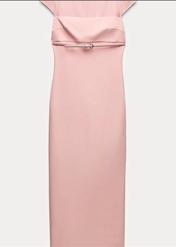 Pembe Straplez Uzun Elbise - Görsel 4