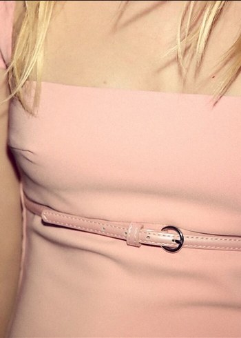 Pembe Straplez Uzun Elbise - Görsel 2