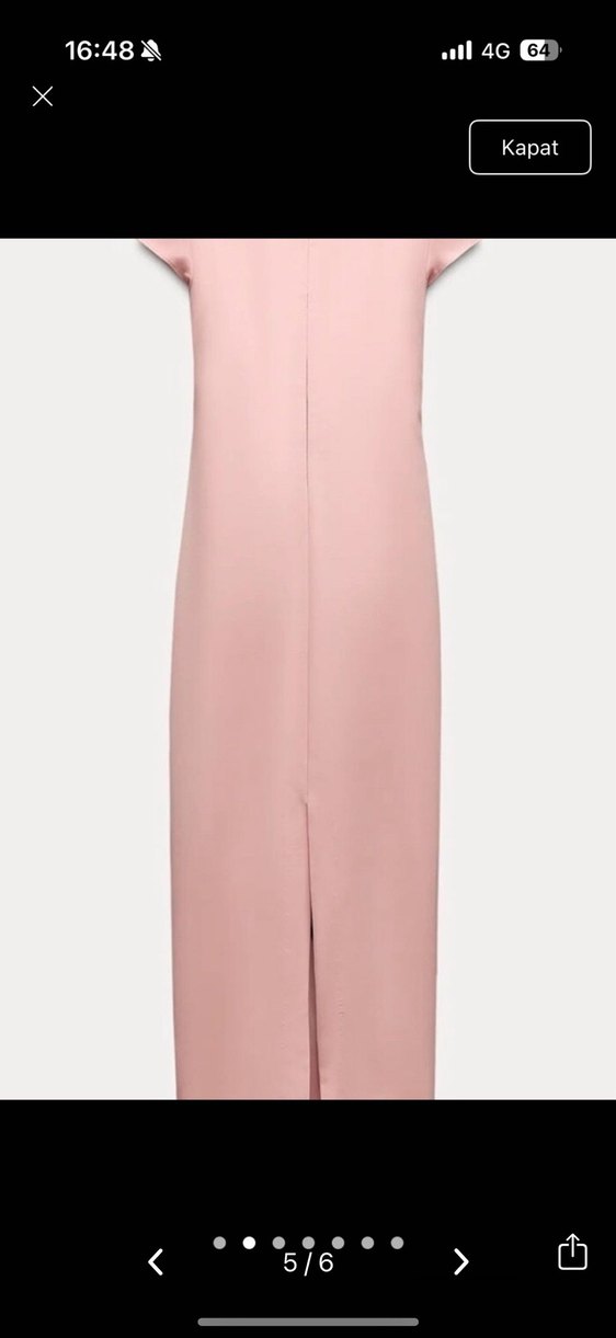 Pembe Straplez Uzun Elbise - Görsel 3