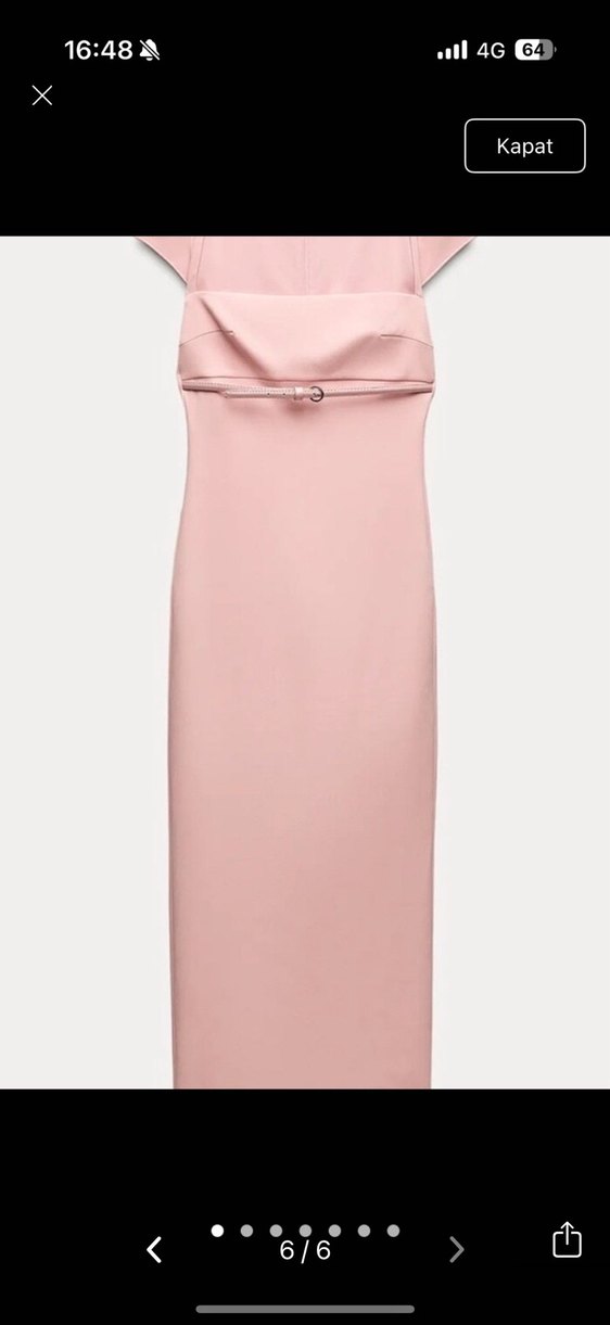 Pembe Straplez Uzun Elbise - Görsel 4