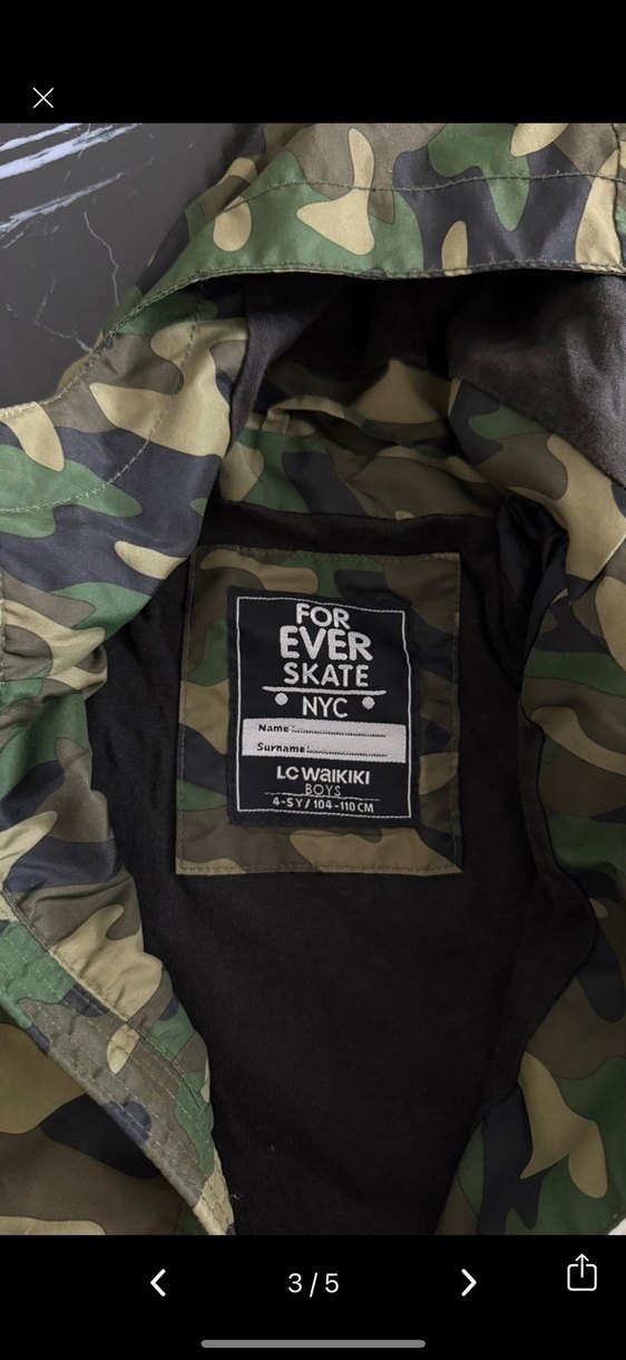 Erkek Kamuflaj Kapüşonlu Fermuarlı Ceket - Görsel 2