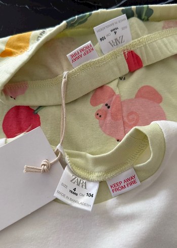 Sarı Baskılı Kız Bebek Kısa Kollu Takım - Görsel 3