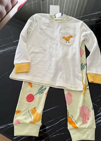 Sarı Baskılı Kız Bebek Kısa Kollu Takım - Görsel 2