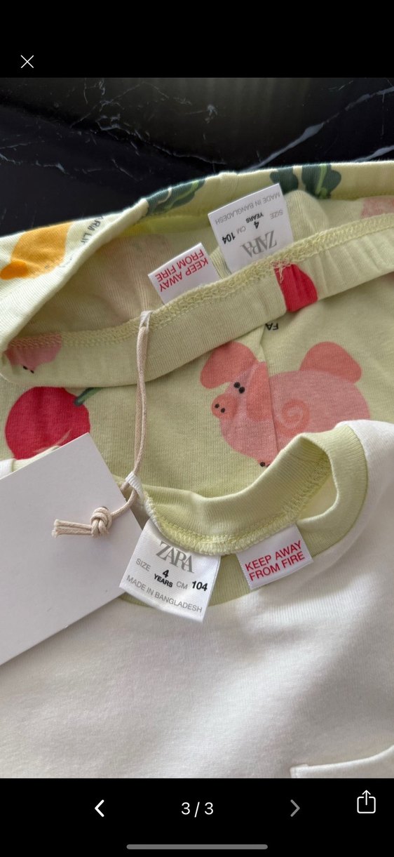 Sarı Baskılı Kız Bebek Kısa Kollu Takım - Görsel 3