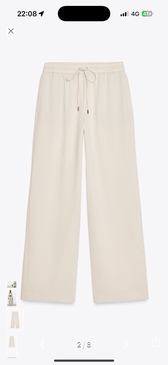 Bej Kuşaklı Rahat Kadın Pantolon - Görsel 2