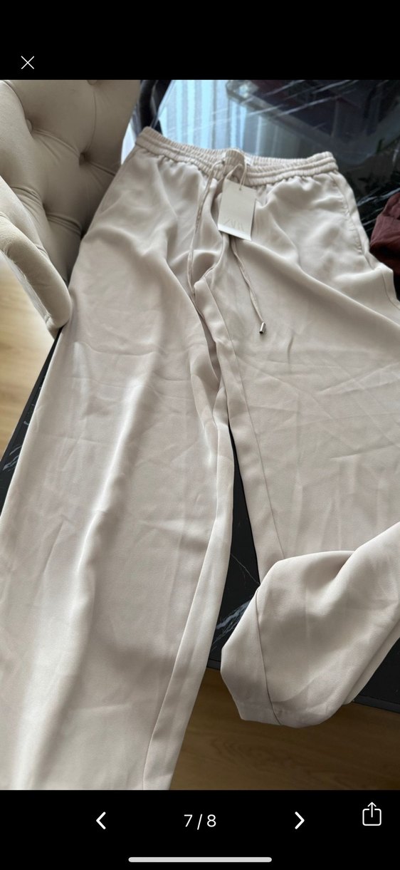 Bej Kuşaklı Rahat Kadın Pantolon - Görsel 4