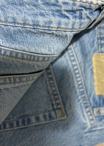 Düğmeli Salaş Midi Boy Kadın Kot Pantolon - Görsel 3