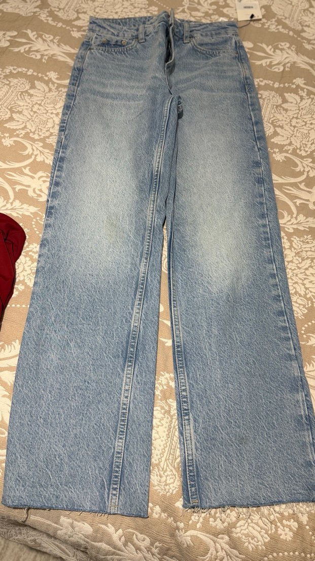 Düğmeli Salaş Midi Boy Kadın Kot Pantolon - Görsel 2