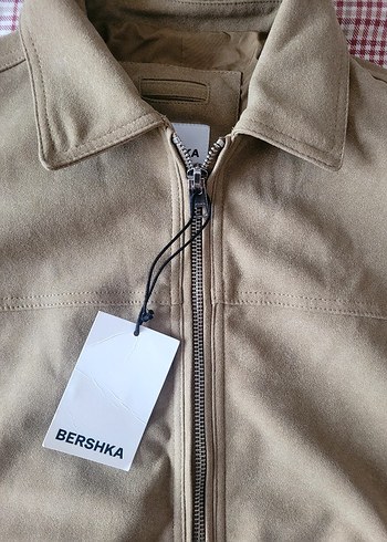 Bershka Bej Fermuarli Suet Ceket