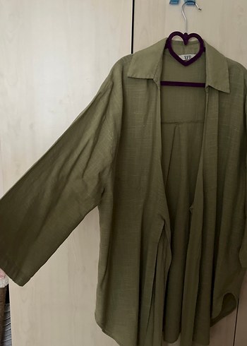 Yeşil Keten Kadın Tunik - Görsel 3