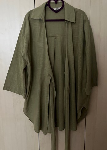 Yeşil Keten Kadın Tunik - Görsel 2