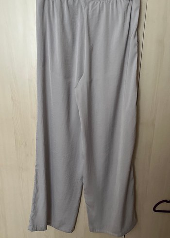 Gri Bol Kesim Uzun  Kadın Pantolon - Görsel 4