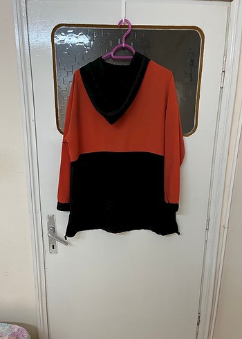 Mizalle Kapüşonlu Viscos Kumaş Tunik - Görsel 3